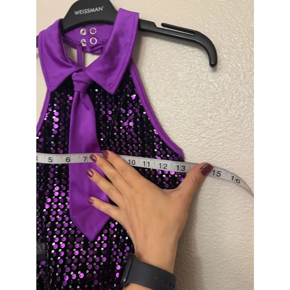 WEISSMAN Dance purple sequin costume dress Barracuda 16310 LC-large child